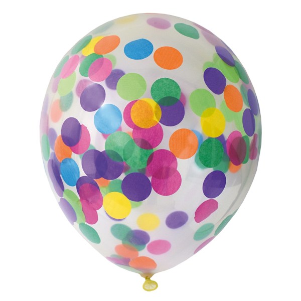 Ballong Konfetti Prickar Färgglada 6-pack 30 cm Latex Multicolor