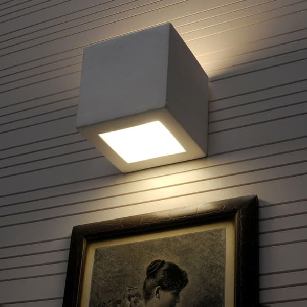 Vägglampa keramik LEO White