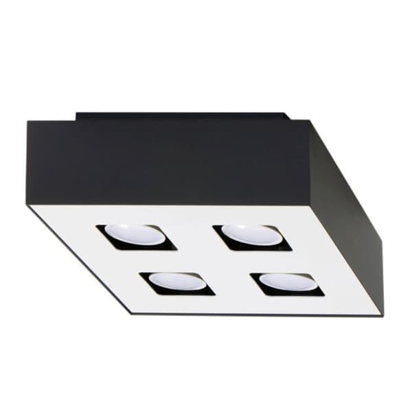 Taklampa MONO 4 svart Vit
