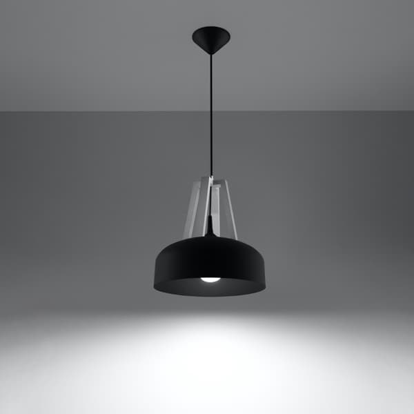 Pendel lampa CASCO svart/vit White