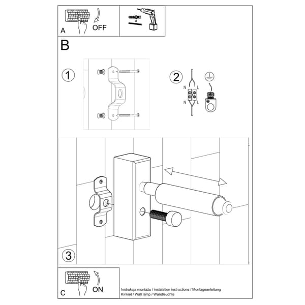 Vägglampa EYETECH 1 svart Black