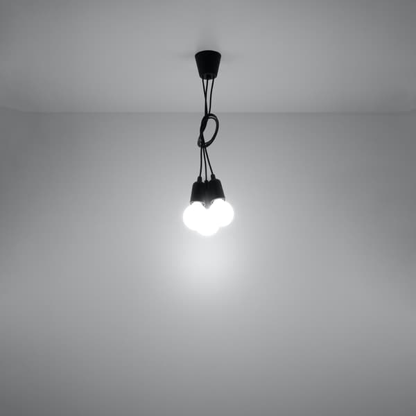Pendel lampa DIEGO 3 svart Black