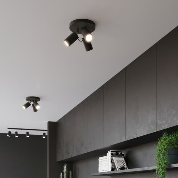 Taklampa RING 3P svart Black