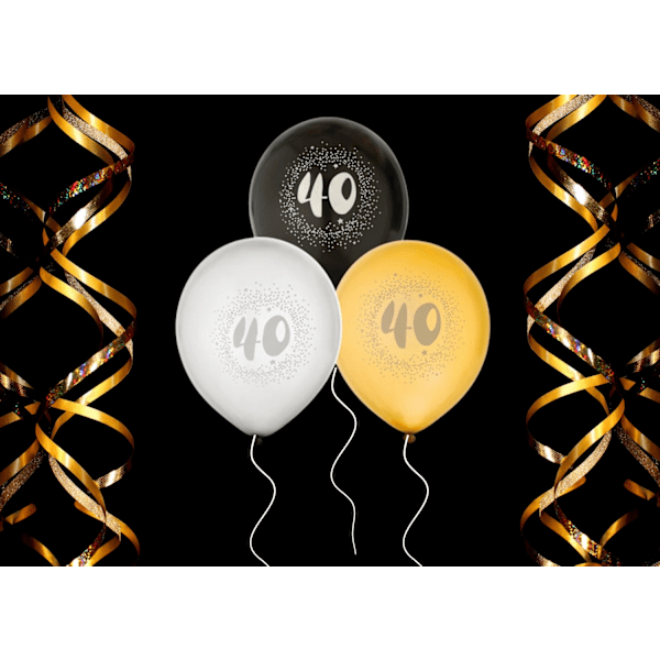 Ballong 40 år 6-pack Latex Multicolor