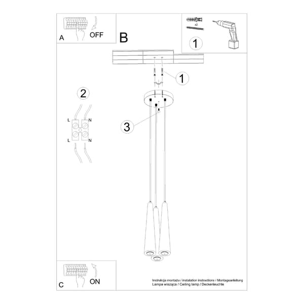 Pendel lampa SULA 3P naturträ Brun