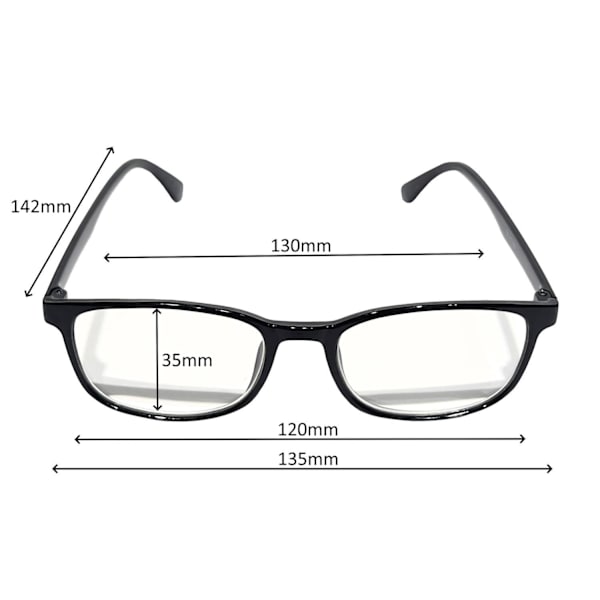Läsglasögon Svart 1.5 Black