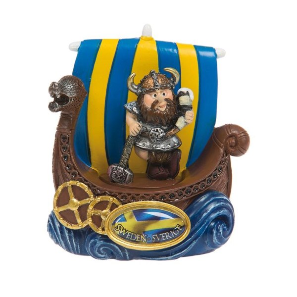 Magnet Souvenir Vikingskip Viking med drikkehorn Multicolor