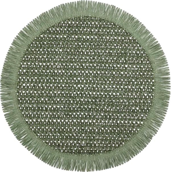 Underlägg Runt Beige Fransar 38 cm 4-pack Beige