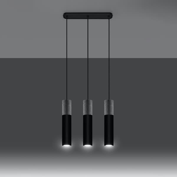 Pendel lampa BORGIO 3L svart Black