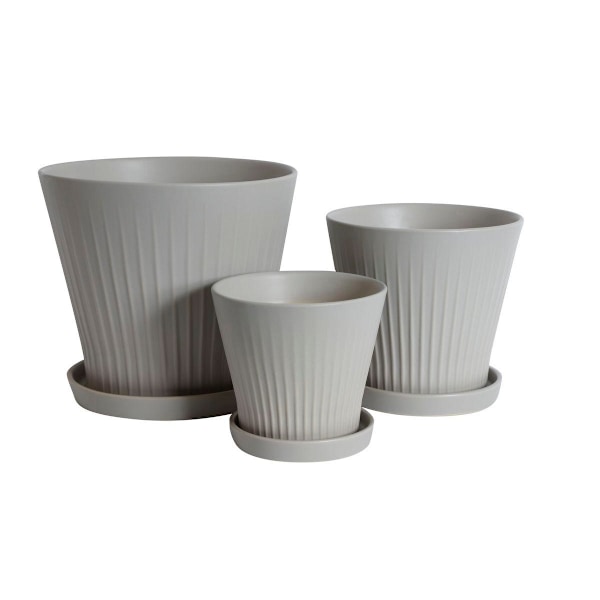 Kruka Beige/Grå 3-set Grön