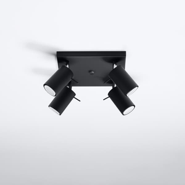 Taklampa RING 4 svart Black