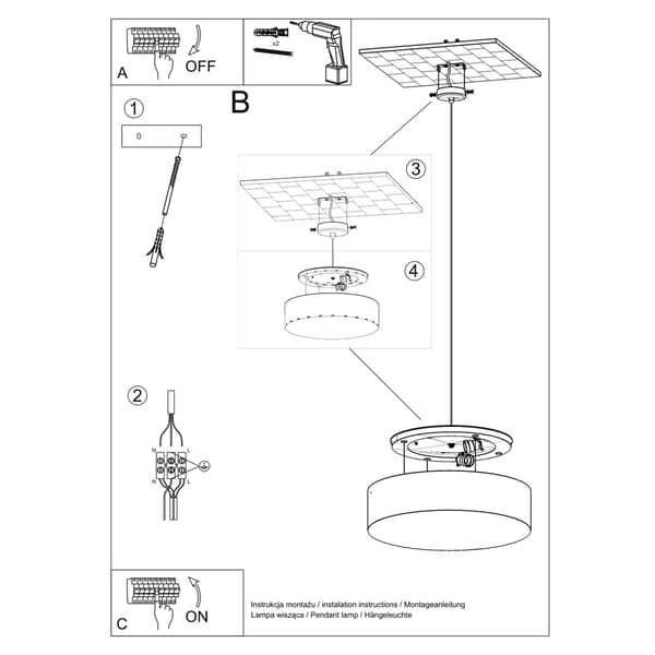 Pendel lampa ARENA 35 vit White