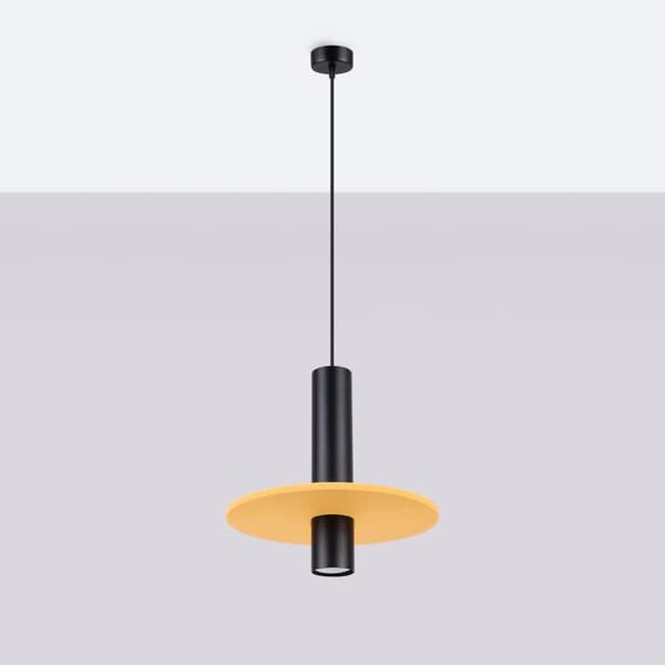 Taklampa PELTA 1 svart/gul Multicolor