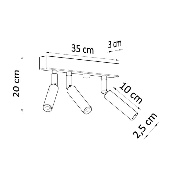 Taklampa EYETECH 3 vit White