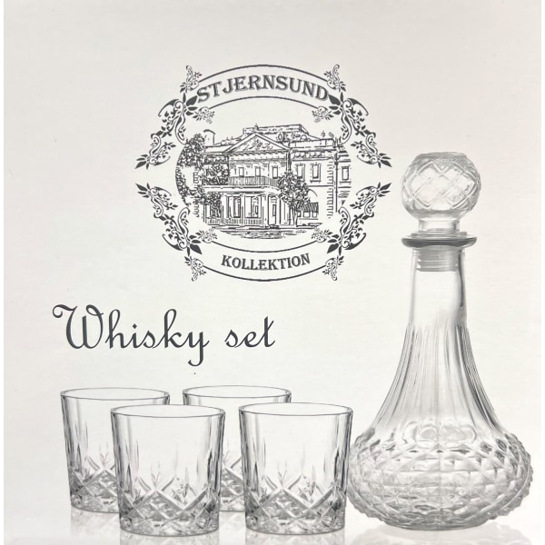 Whiskeyset med karaff & 4 glas Transparent