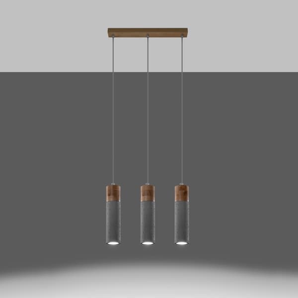 Pendel lampa ZANE 3 grå Grey