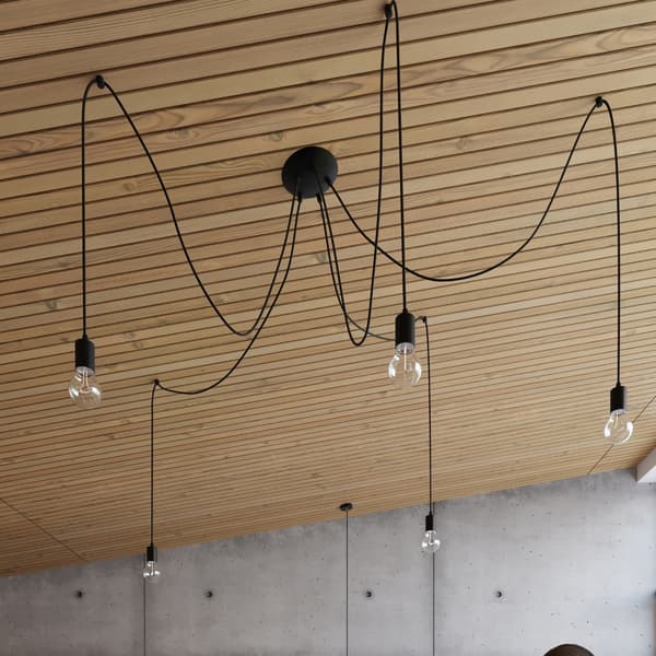 Ljuskrona EDISON 5 svart Black