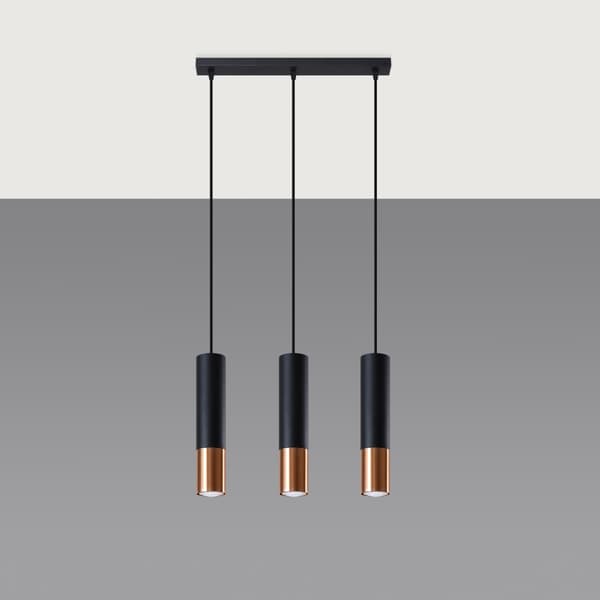 Pendel lampa LOOPEZ 3L svart/koppar Black