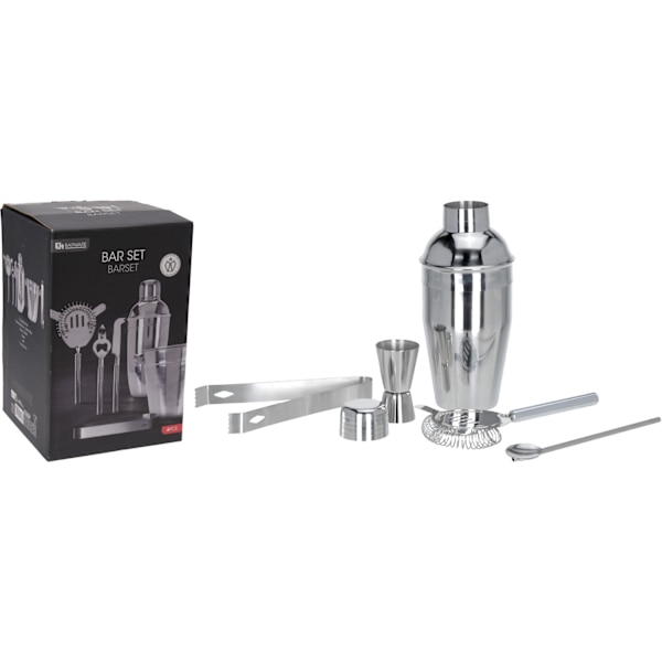 Bartenderset 6 delar Rostfritt Silver