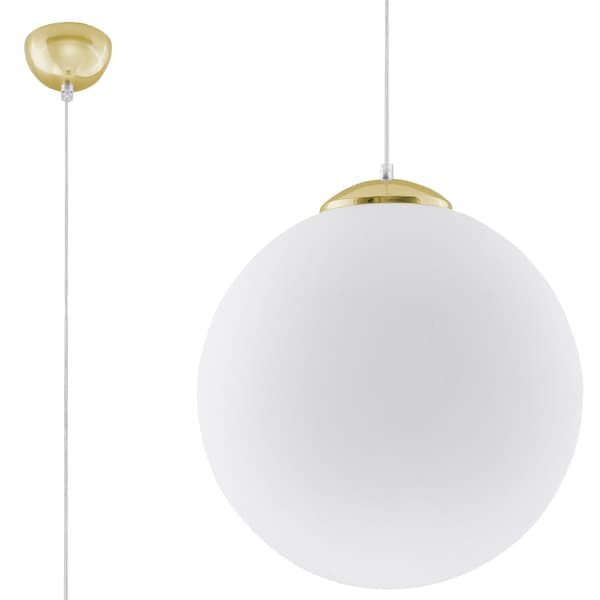 Pendel lampa UGO 40 gyllene Vit
