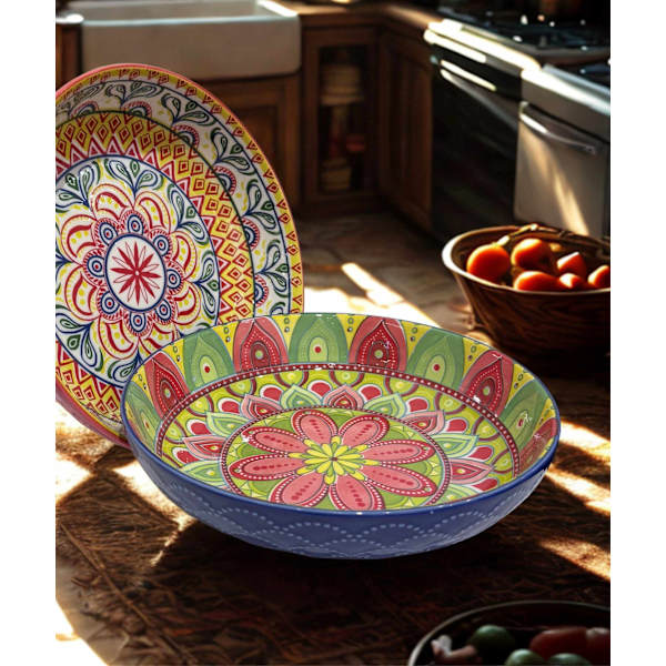 Skål Mönstrad 22 cm Multicolor