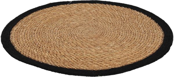 Underlägg Rund Svart Kant Rotting 37 cm 4-pack Black