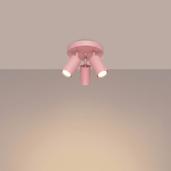 Taklampa RING 3P rosa Pink