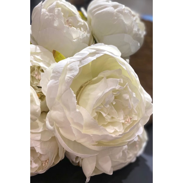 Kunstige blomster buket pæoner hvid White