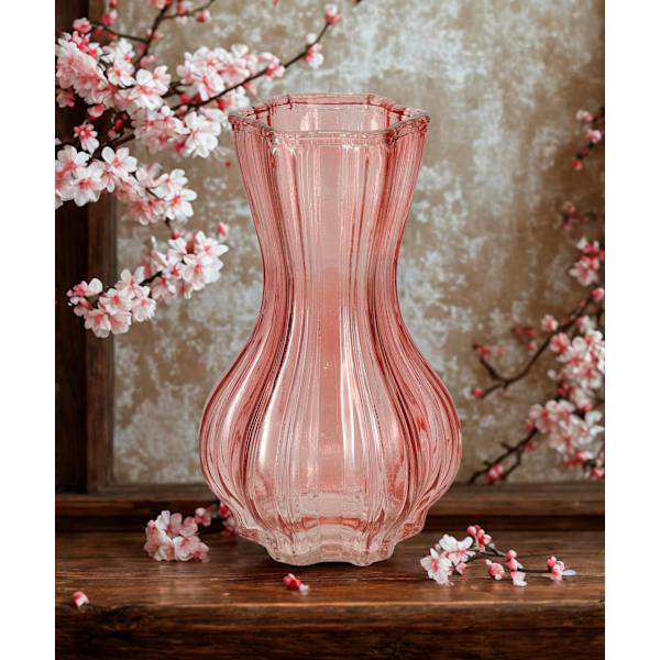 Vas Rosa Glas 20 cm Pink