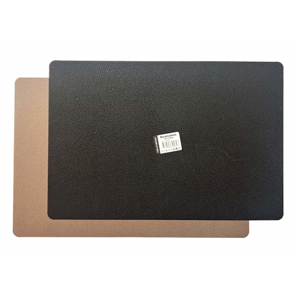 Underlägg Läderlook Brun/Svart 4-pack Black