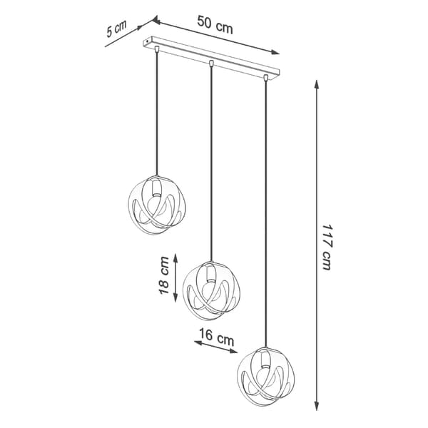 Pendel lampa TULOS 3L vit White