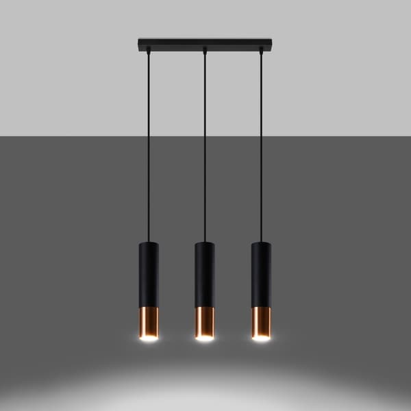 Pendel lampa LOOPEZ 3L svart/koppar Black