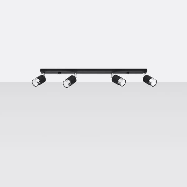 Taklampa NERO 4 svart/krom Black