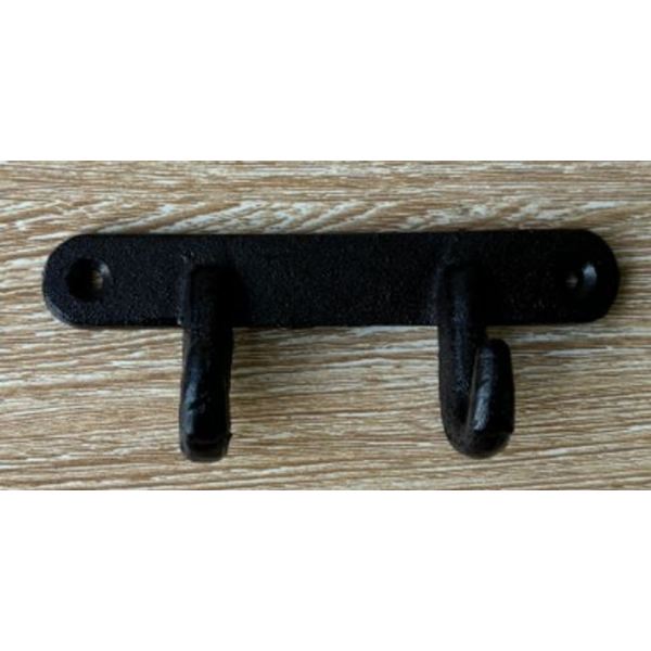Krok Hängar 2 krokar Gjutjärn Black