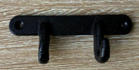 Krok Hängar 2 krokar Gjutjärn Svart