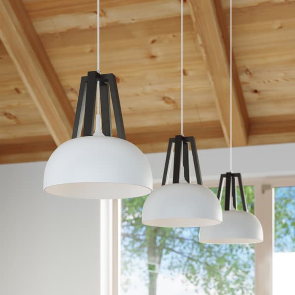 Pendel lampa CASCO vit/svart White