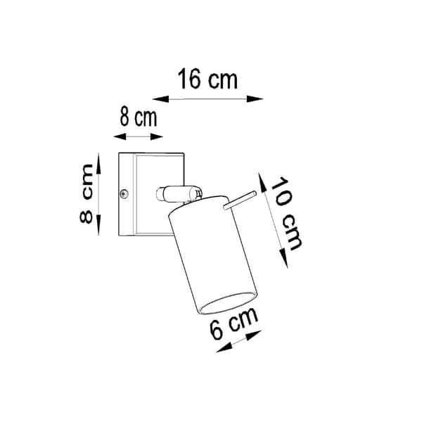 Vägglampa RING vit med strömbrytare White