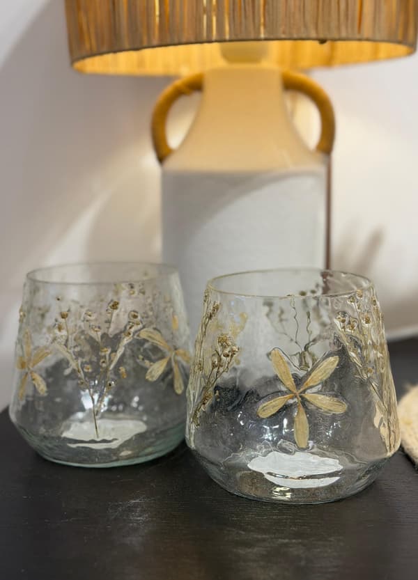 Ljushållare Blommor Glas 11 cm Transparent