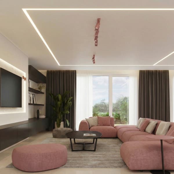 Taklampa RING 3L rosa Pink