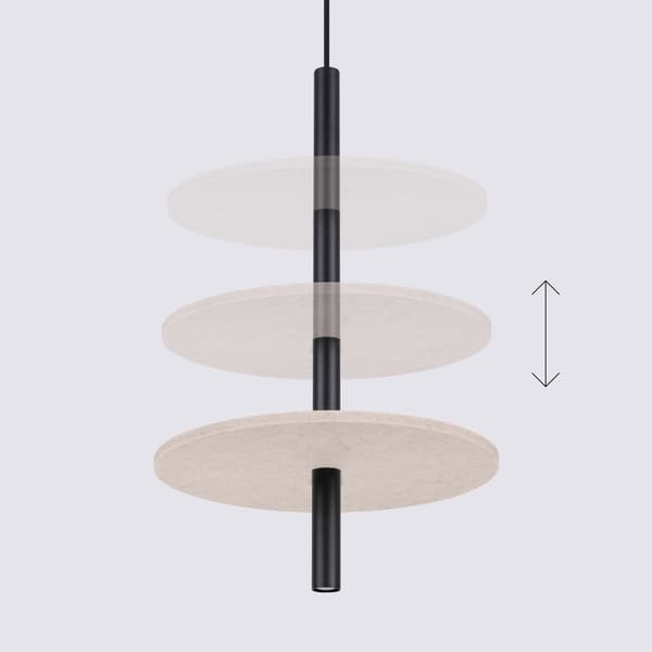 Pendellampa FELTRO 1 svart/beige Multicolor