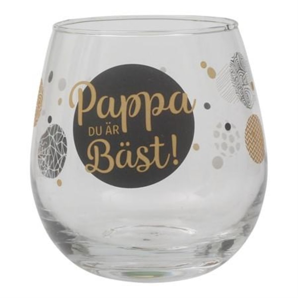 Skål Glass "PAPPA Du er best" Drikkeglass Transparent