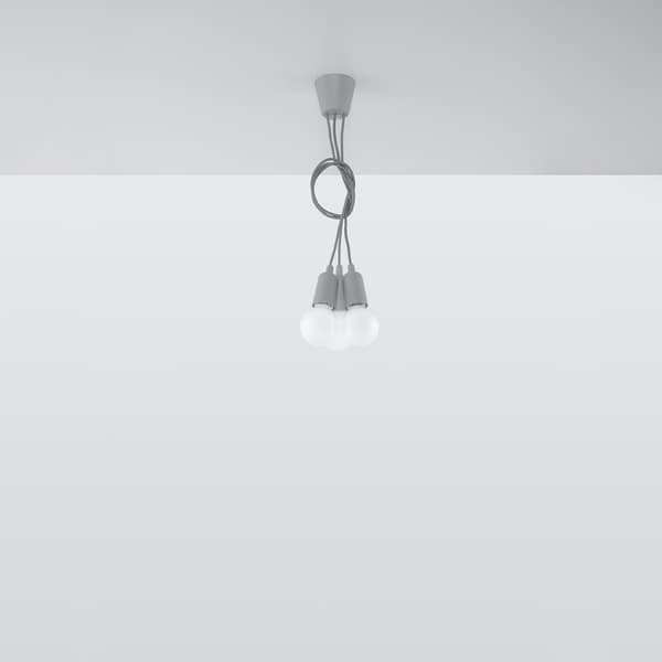 Pendel lampa DIEGO 3 grå Grey
