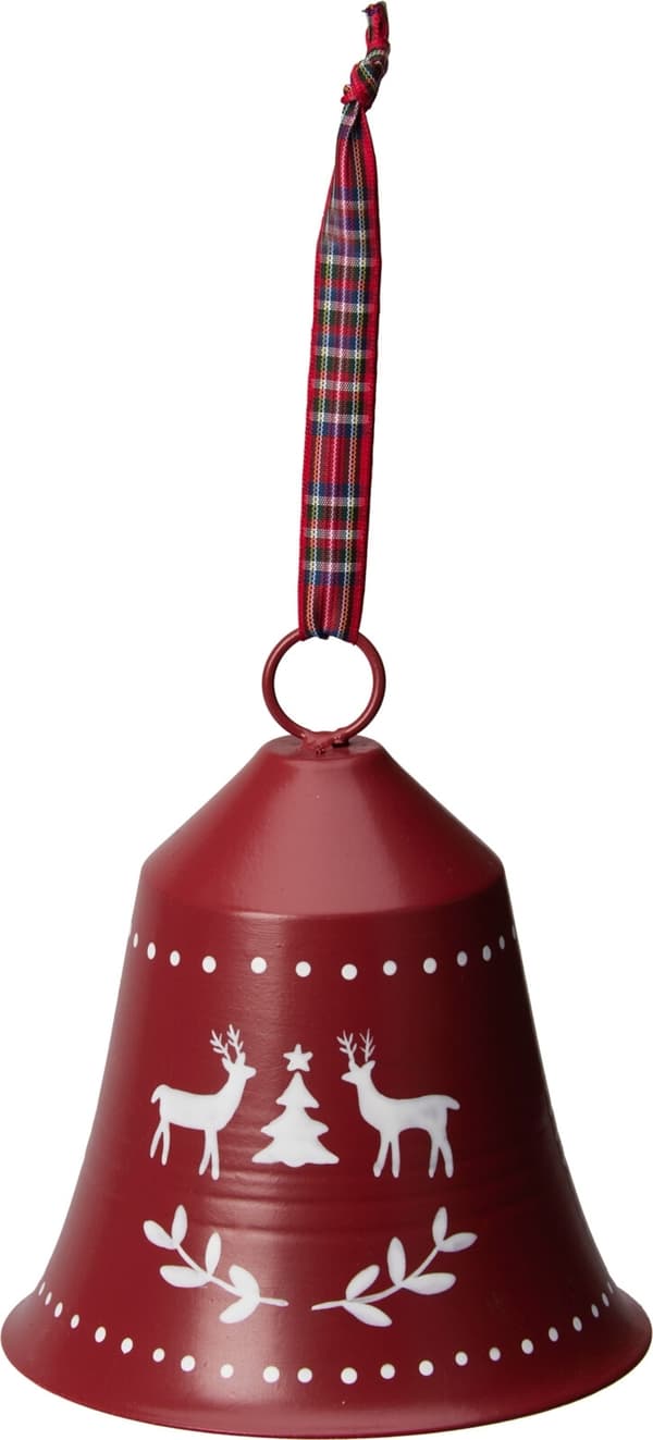 Klocka Jul Bjällra Vit Renar 15 cm White Vit Renar