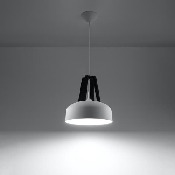 Pendel lampa CASCO vit/svart White