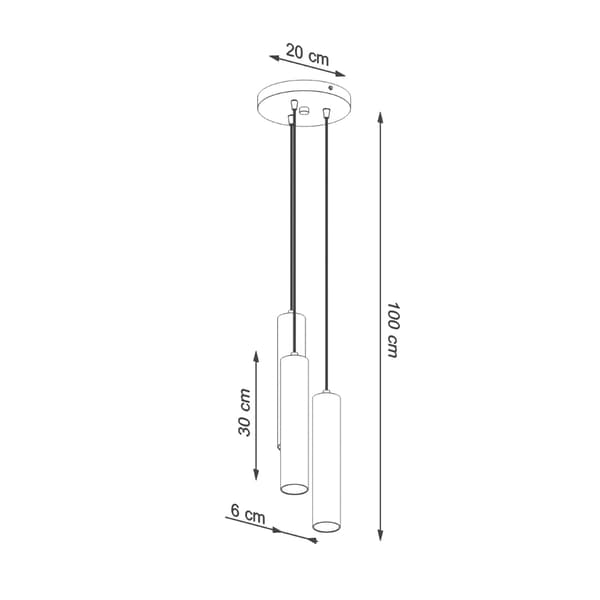 Hängande lampa LINO 3P Brun
