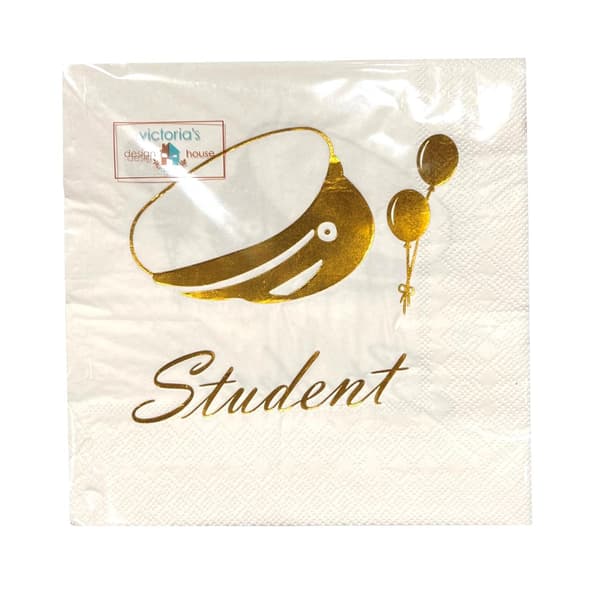 Servetter Student Vit Guld 20-pack Vit