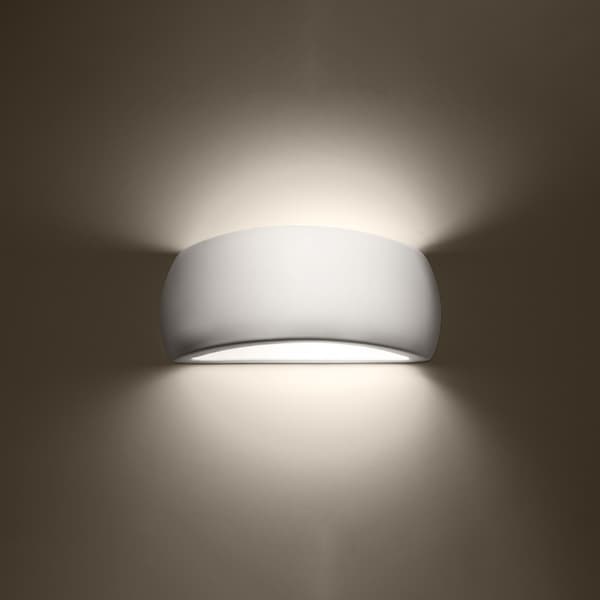 Lackerad vägglampa PONTIUS vit glans White