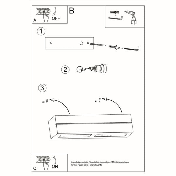 Vägglampa keramik VEGA LINE Vit