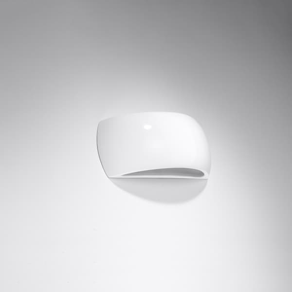 Lackerad vägglampa PONTIUS vit glans White