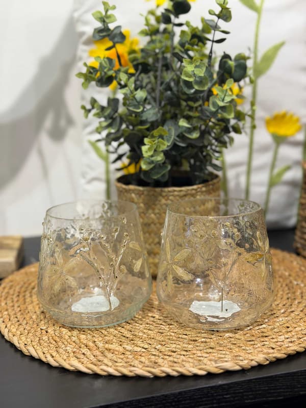 Ljushållare Blommor Glas 11 cm Transparent